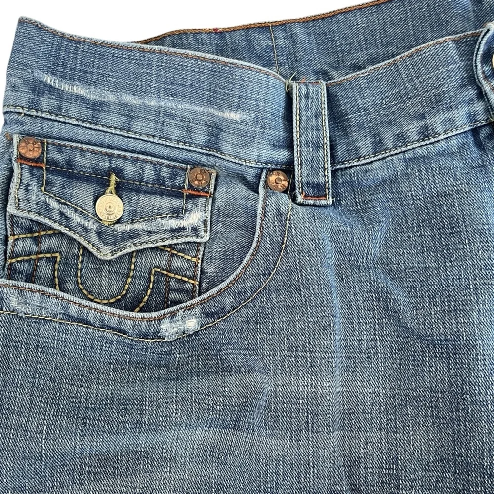 Vintage True Religion Billy Cutoff Jean Shorts Embroidered Boho USA Mens Size 40